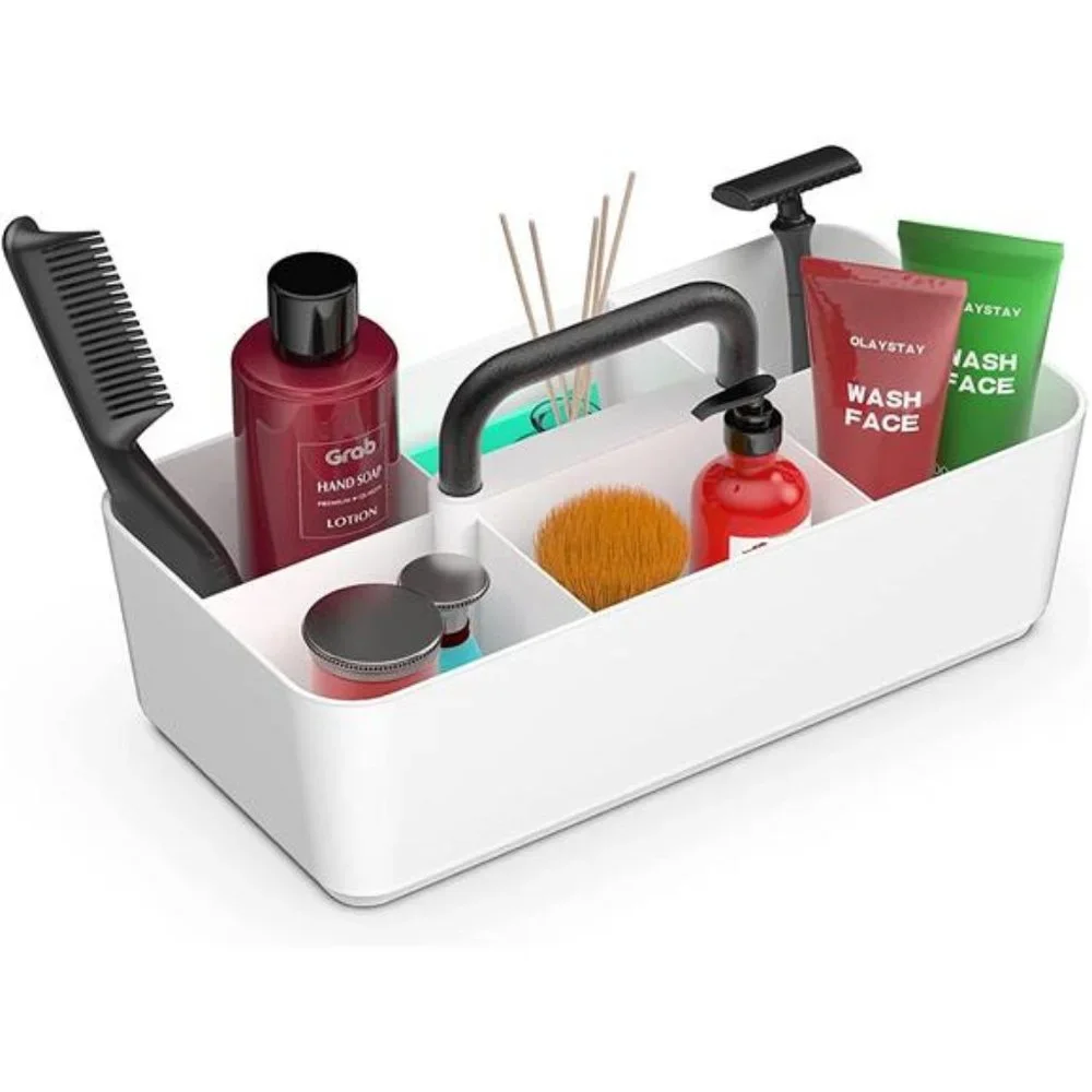 Plastic Portable Shower Caddy Divided Basket Bin Bath Storage Organizer Tote